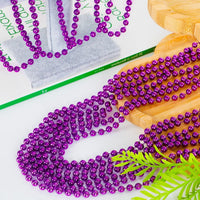 EOBOH 12PCS Mardi Gras Beads, Gold Beaded Necklace Stuff Set - Purple / 144 - image 3