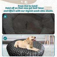 Round Dog Bed Covers Replacement Washable - Paw Chic / Medium (Up to 36″) - image 3