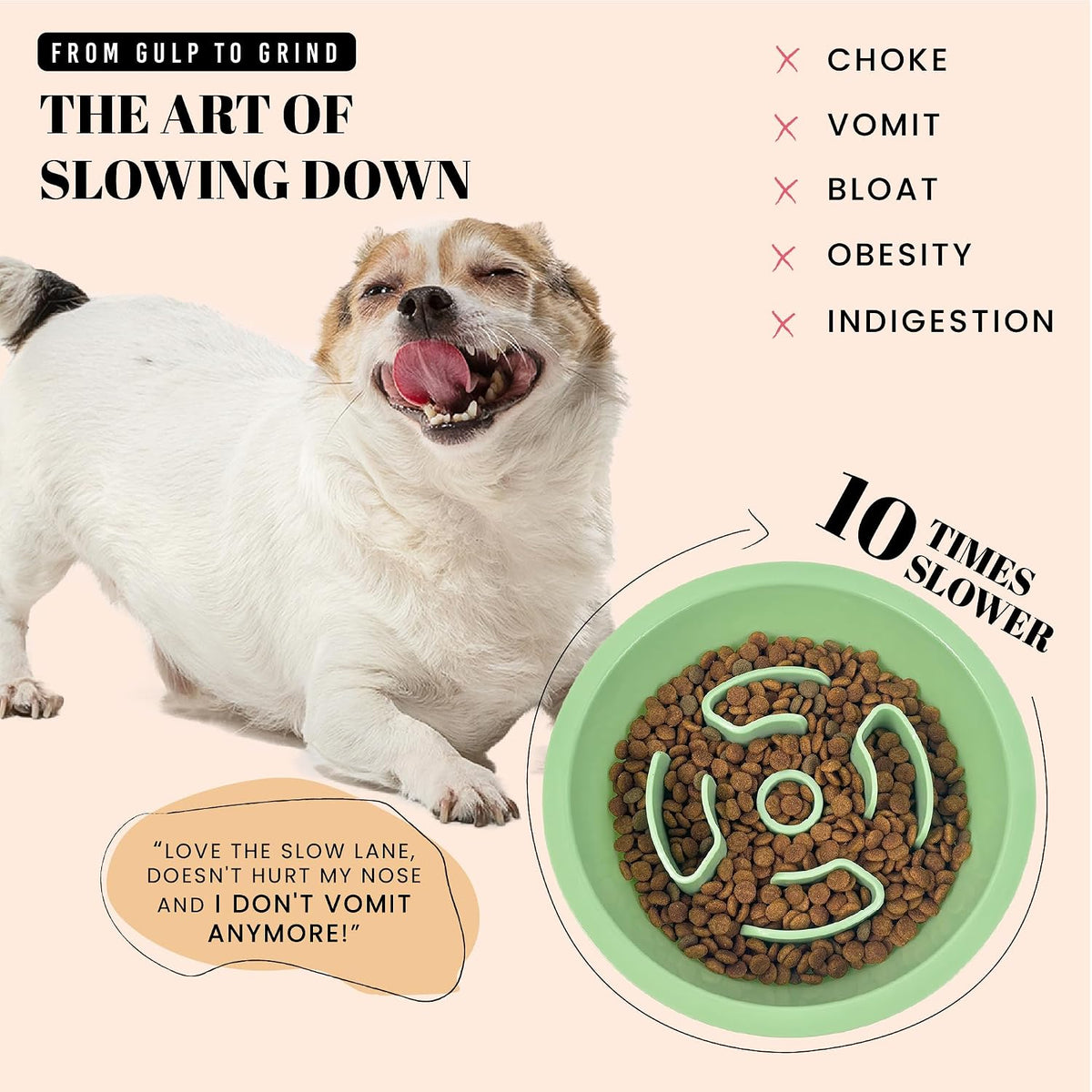 AVERYDAY Slow Feeder Dog Bowls for Large Breed - Slow Feeder Green / 1.5 Cup - Fit 6.4-6.7'' Feeder Holes - image 2