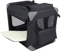 EliteField 3-Door Soft Dog Crate with Bed & Carrying Bag – Essentials for Dogs - Black / 20.0"L x 14.0"W x 14.0"H - image 2