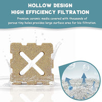 SHIGATSU Aquarium Filter Media, 15 Pack Aquarium Ceramic Bio Filter Media for Saltwater and Freshwater Pond Fish Tank