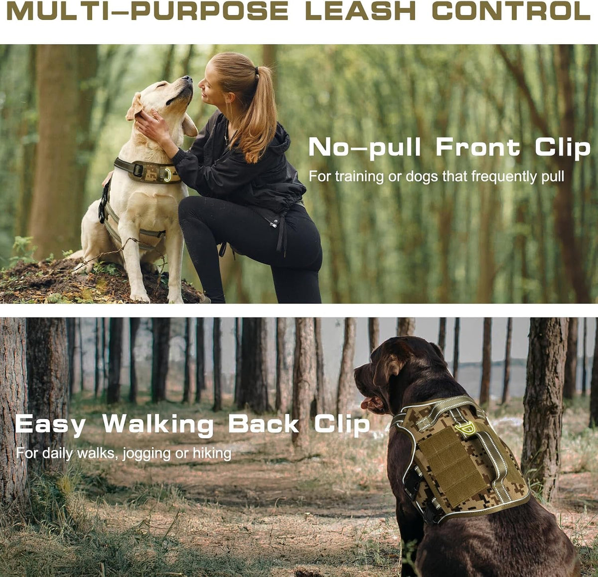 Dog Harness for Large Dogs - Desert Camo / L(Neck:18-24",Chest:25-36"),45-80 lbs - image 3