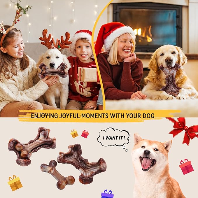 Magicorange Tough Dog Toys, Chew Toys for Aggressive Chewers, Dog Bone Toy Nylon Almost Indestructible Dogs Toy for Teeth Cleaning and Training (Brown)