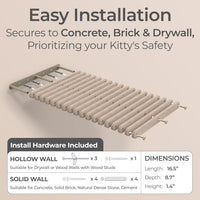 Cat Wall Shelves Set, Indoor & Outdoor by Pryde Pets - Oatmeal / 1 Long Cat Climber - image 4