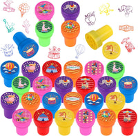 Hxezoc dog paw print stamps, 24 mini self-inking stampers in 8 bright colors - view 7
