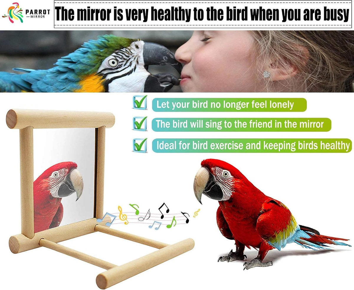 Blessed Family 2 Piece Bird Parakeet Mirror for Cage - image 3