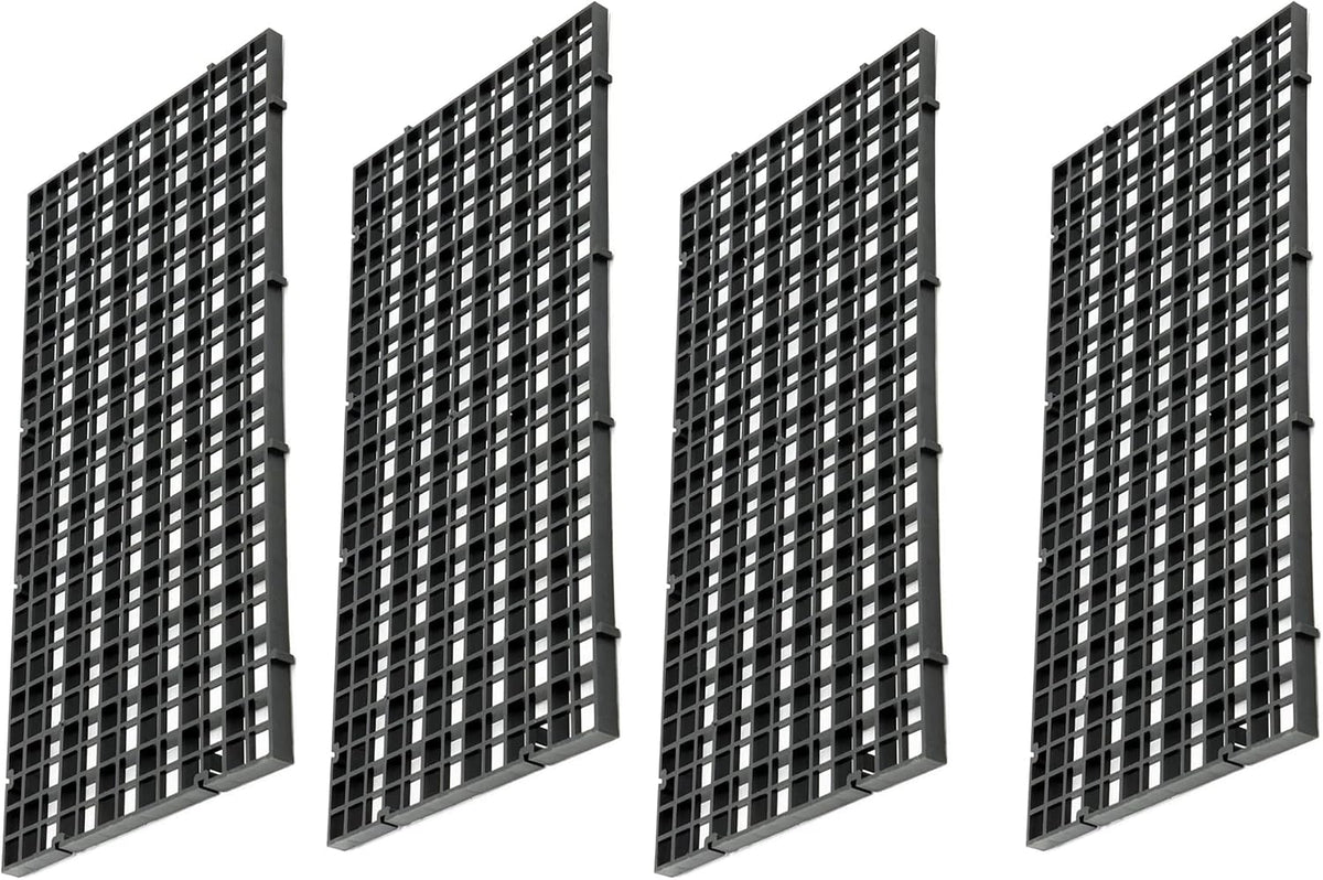 Aquarium Fish Tank Bottom Isolation 8 Pcs, Plastic Egg Crate – Essentials for Fish - S 4pcs Black - image 2