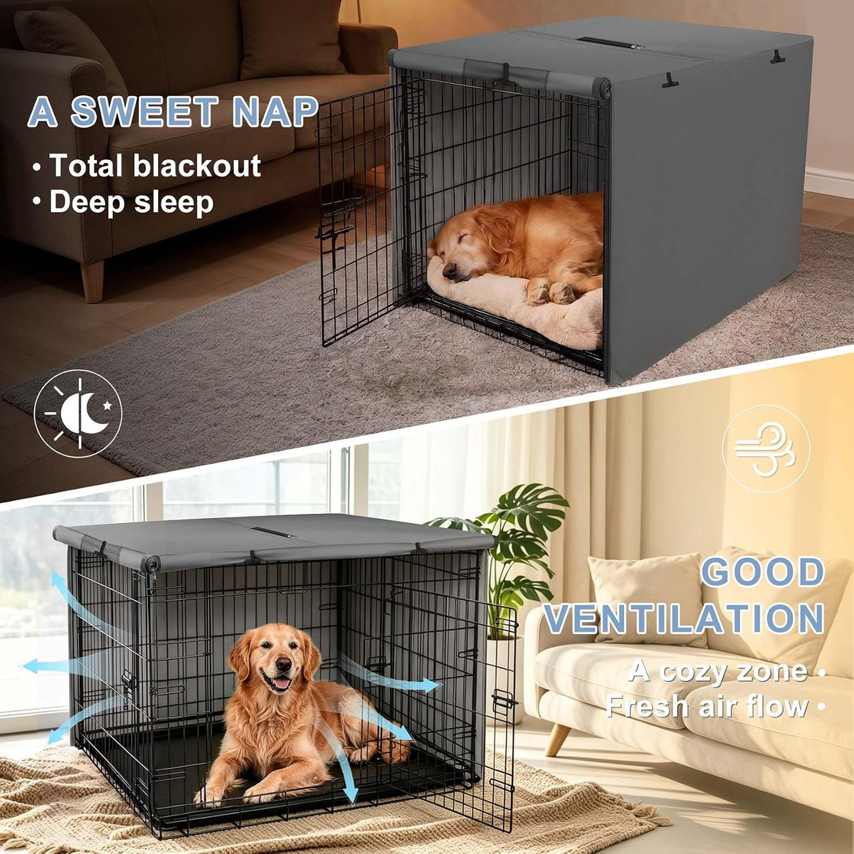 Explore Land Dog Crate Cover - Grey / 54.0"L x 37.0"W x 45.0"H - image 3