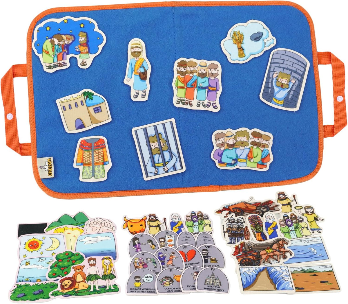 CHEFAN Noah's Ark Felt Board Bible Stories - Joseph the Prince of Egypt & Other 3 Bible Stories Set