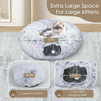 Cat Tunnel Bed for Indoor Cats - Grey - image 3