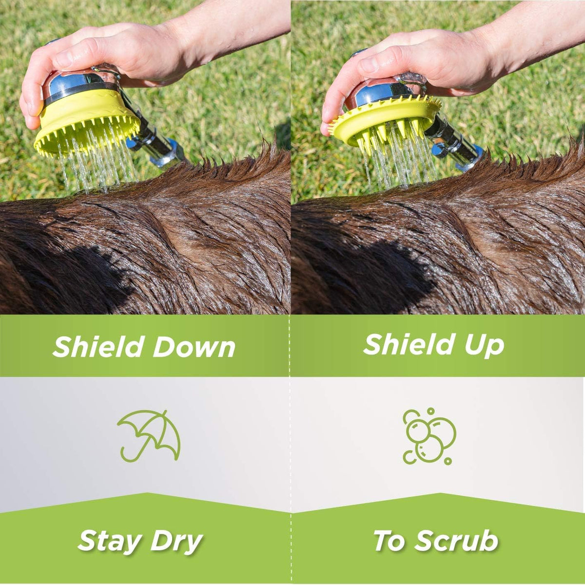 Dog Washing Hose Attachment for Shower and Garden Hose, Sprayer – Essentials for Dogs - Chrome Brush, Variable Pressure, Direct to Hose - image 2