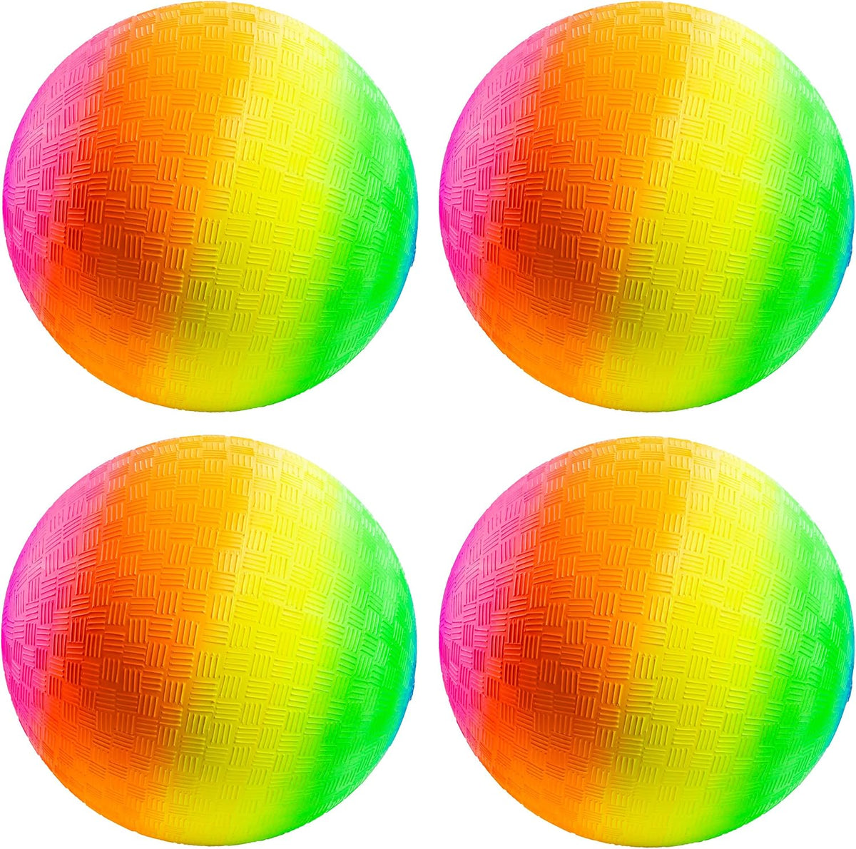 8.5-Inch Rainbow Playground Ball with Hand Pump for Kickball - 8.5-Inch - Pack of 4