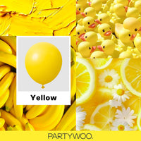 PartyWoo White Balloons 155pcs Matte White Latex Balloons Different - Yellow-y55 / 5/10/12/18 inch - image 2