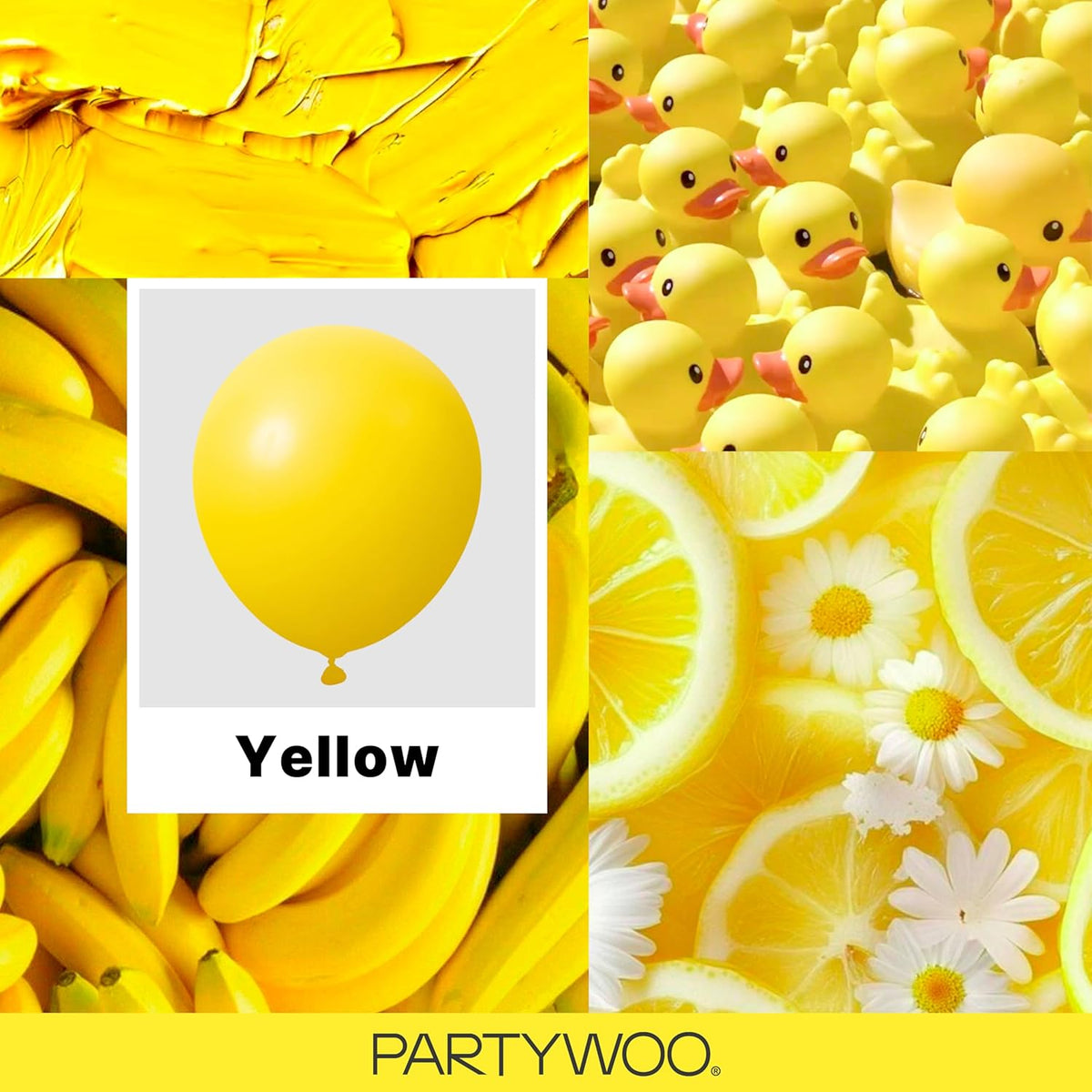 PartyWoo White Balloons 155pcs Matte White Latex Balloons Different - Yellow-y55 / 5/10/12/18 inch - image 2