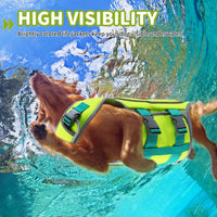 Dog Life Jacket, Good Visibility Pet Swimming Vest for Boating L – Essentials for Dogs - Green / Large - image 3