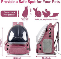Cat Backpack Carrier Clear Bubble Window for Cats & Small Dogs up - Pink - image 2
