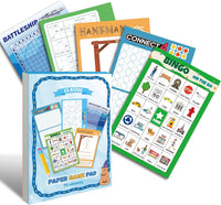 GRANDLMOON 5 Portable Travel Game Activities Pad On The Go Plane Trip - 9X6