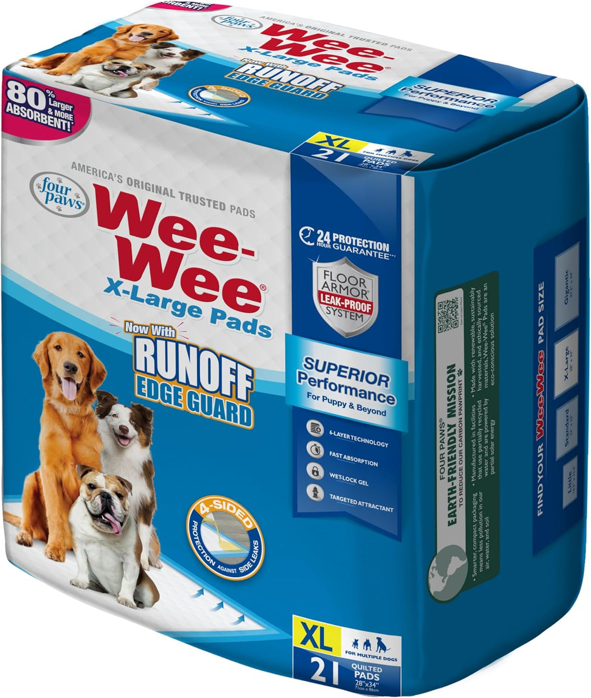 Four Paws Wee-Wee Superior Performance Extra Large Pee Pads for Dogs - 21 Count
