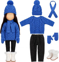 Bencailor 18 inch doll clothes set with jacket, vest, pants, hat and high boots in Christmas cowgirl style