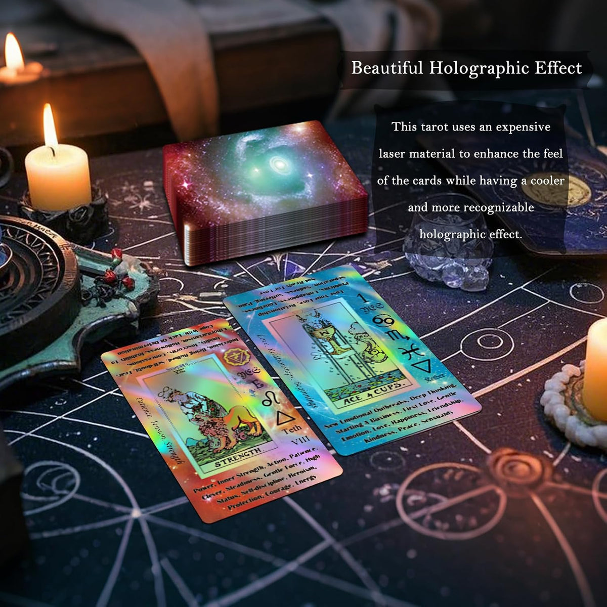 Smoostart Holographic Tarot Cards for Beginners with Meanings on Them – Fun for Kids & Family - image 4