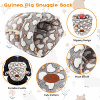 YUEPET Guinea Pig Bed Cuddle Cave, Warm Fleece Hideout - White Heart / 1PCS - image 3