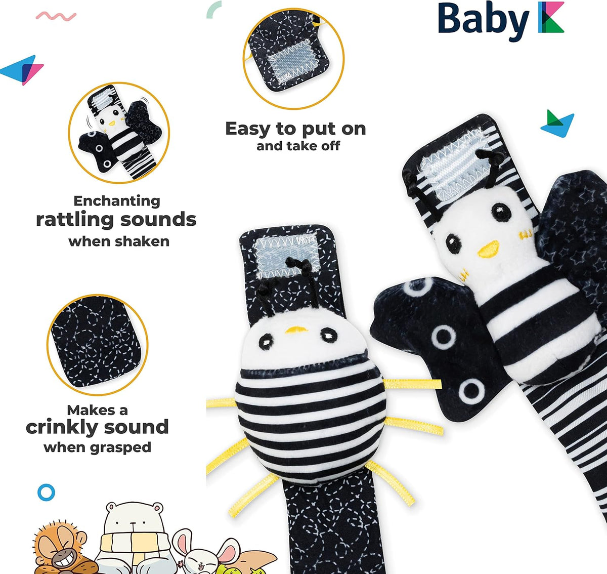 BABY K Baby Rattle Socks & Wrist Toys - image 3