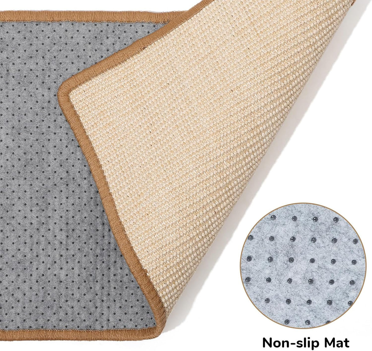 FUKUMARU Cat Scratcher Mat - Beige-1 Pack-23.6 x 15.7 Inch - image 3