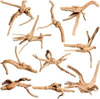 majoywoo Natural Driftwood for Aquarium Decor Fish Tank Decor Reptile - Spiderwood 2 to 4.5 Inch(Pack of 10)