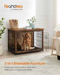 Feandrea 27.2" Dog Crate Furniture - Rustic Brown / 44.1"L x 29.5"W x 32.3"H - image 2