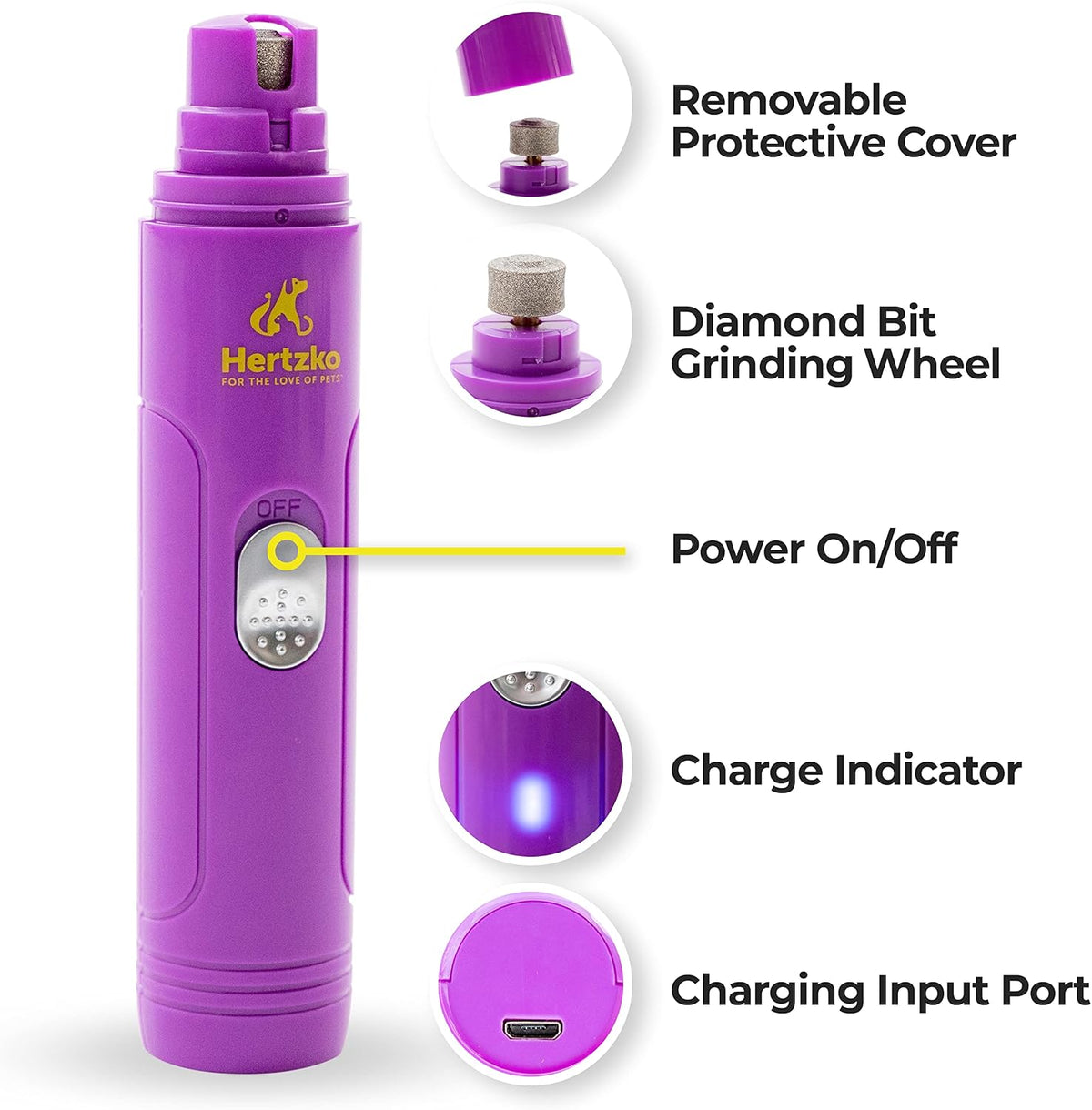 Hertzko Electric Cat & Dog Nail Grinder - image 4