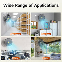 VAGKRI Wall Mount Fan, 20 Inch High Velocity Metal Oscillating Fan, 3 Speeds, 5300CFM Industrial Wall Fan for Home Office Patio Garage Factory Greenhouse Warehouse Farm