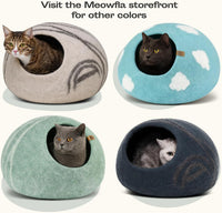 Cat Cave, New Zealand Wool Bed for Indoor Cats - Pistachio / Medium - image 4