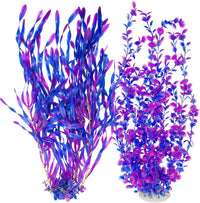 23" Tall Aquarium Plastic Plants - Purple（style C）