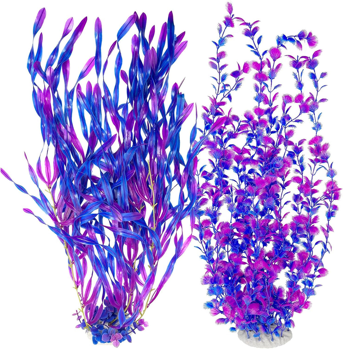23" Tall Aquarium Plastic Plants - Purple（style C）