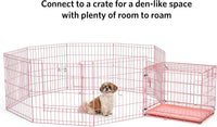 MidWest 30-Inch Exercise Pen, Single Door, 16 Sq Ft Play Area – Essentials for Dogs - Pink w/ Door / 24" H - image 4