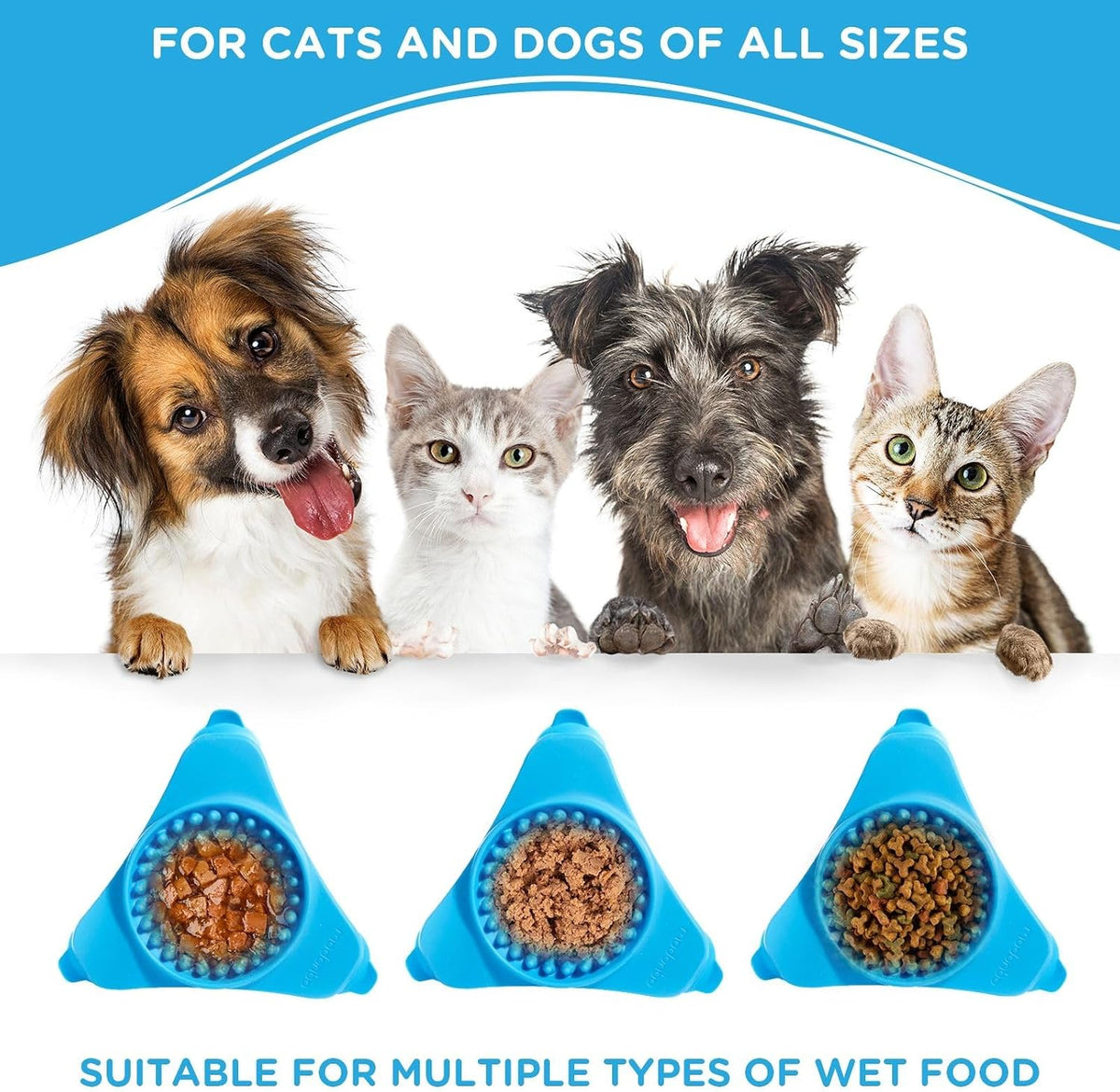 Lick Mat for Dogs with Suction Cups, XL, Blue - 1 Pack-Regular - image 3
