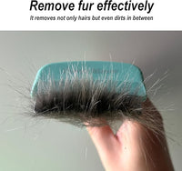 Pet Deshedding Tool with Curve Blade, Cat Grooming Brush, Tight V-shaped Teeth Shedding Comb for Cats and Dogs (Green, Small)
