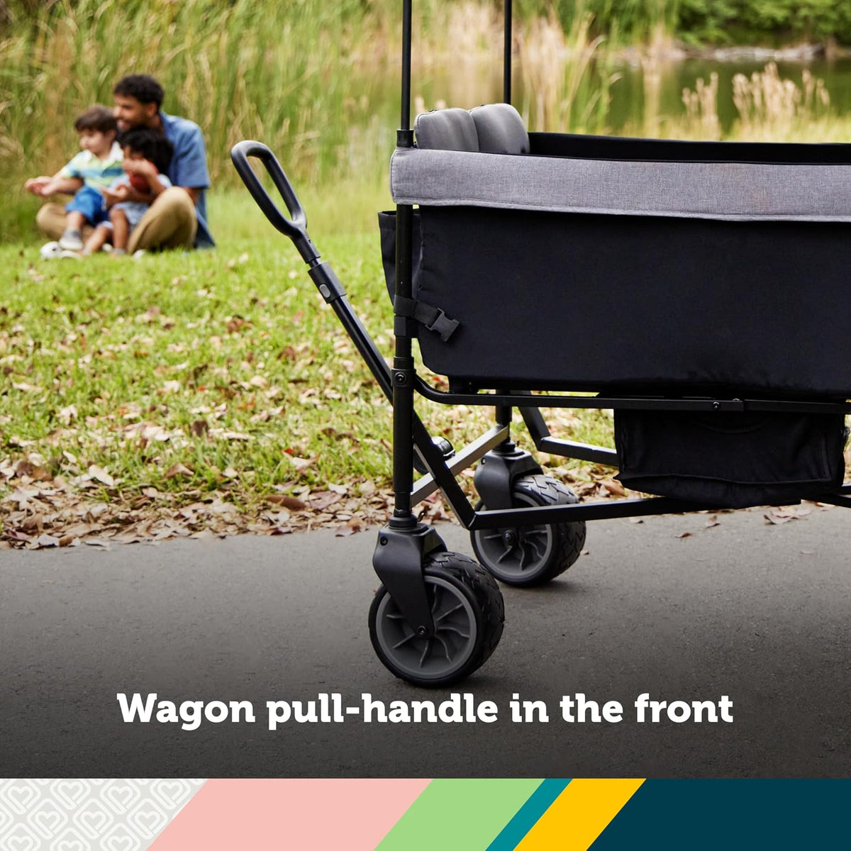 Safety 1st Summit quad wagon stroller with 4 seats and canopy in Navy Ink - view 4