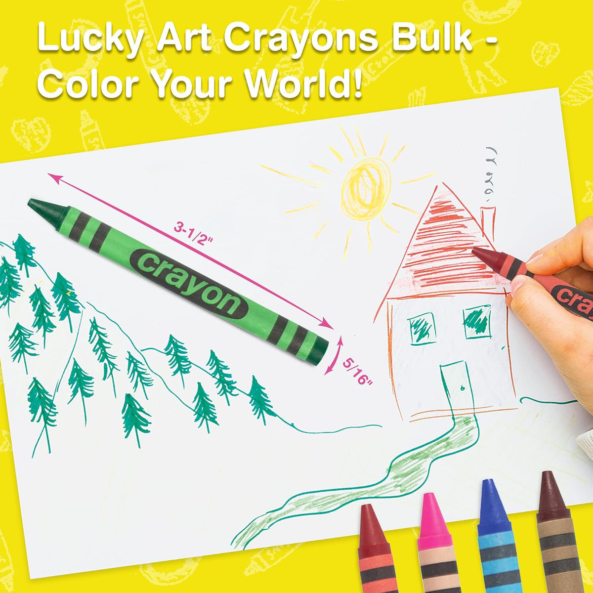 Lucky Art white crayons bulk refill pack, 80 regular size wrapped crayons - view 23