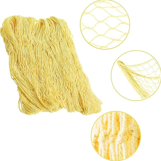 Rosoz Nature Fish Net Wall Decoration with Shells, Ocean Themed Wall Hangings Fishing Net Party Decor for Pirate Party,Wedding,Photographing Decoration