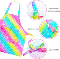 PASHOP rainbow unicorn kids apron 2 pack with front pockets in waterproof polyester - view 5