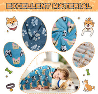 Rezutan Blanket for Large Dogs & Cats Soft Reversible Cute Paw 40"x31" – Essentials for Dogs - Blue/Beige/Navy Blue(pack of 3) / Medium,30x20Inch - image 3