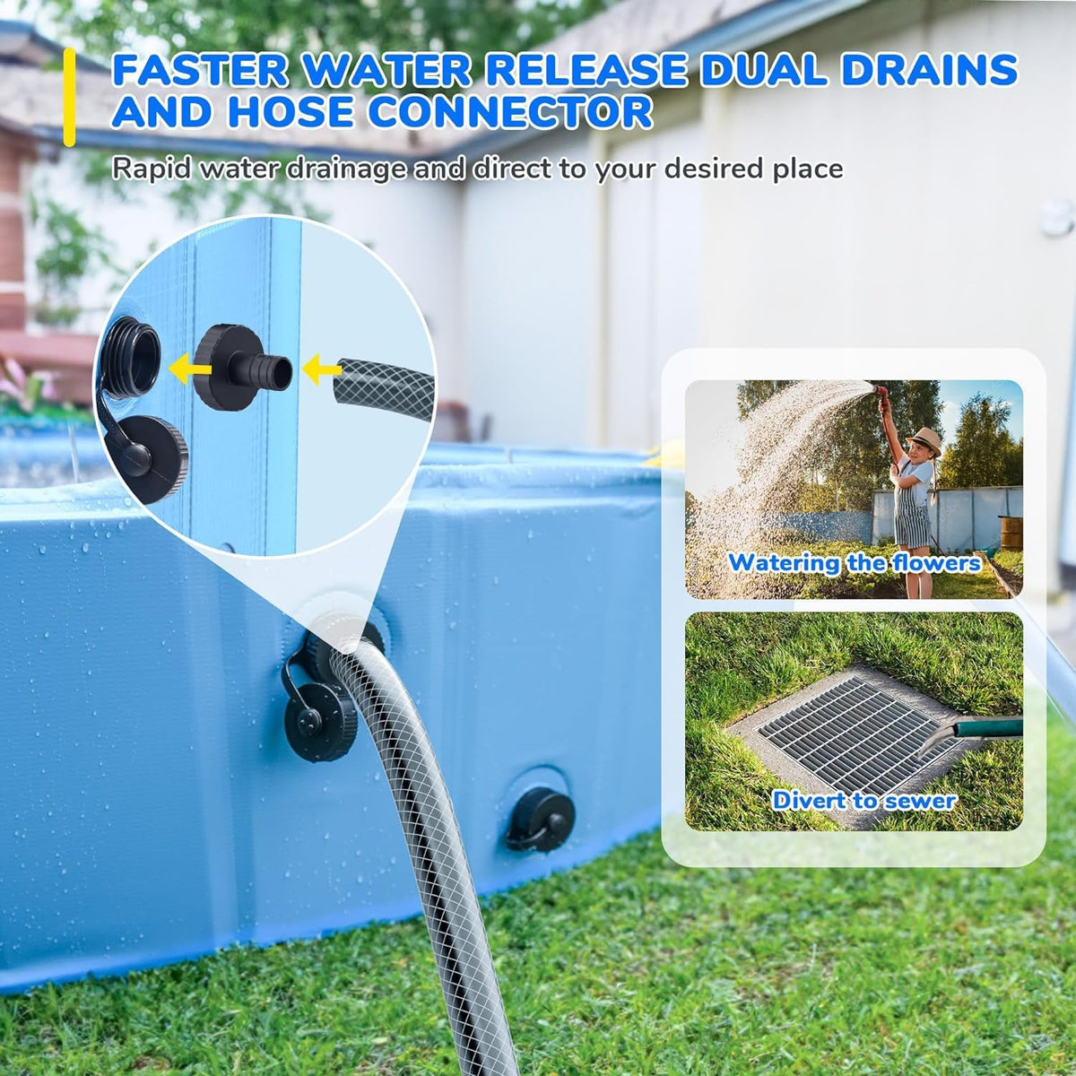 47'' Foldable Dog Pet Bath Pool, Heavy Duty Non-Slip Kiddie Pool - Extra Large-107"-611Gal - image 3