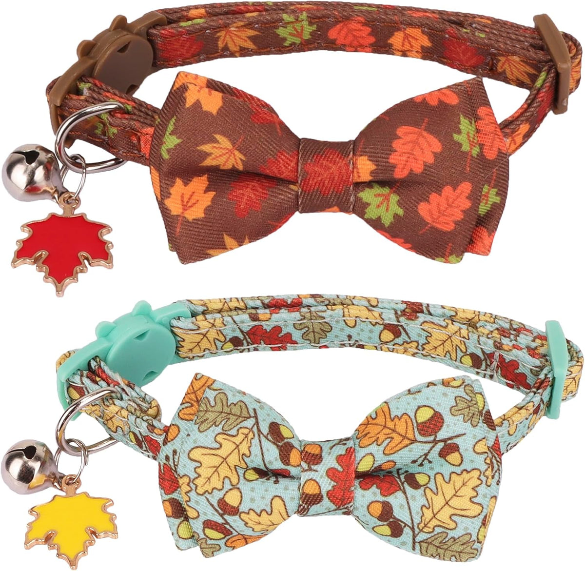 Fall Cat Collar with Bowtie - 7.5"- 10.5" / Fall
