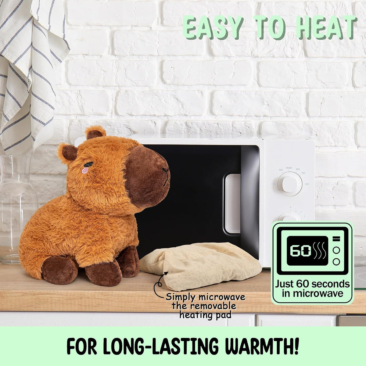 Bunny Microwavable & Weighted Stuffed Animals - Capybara - image 3