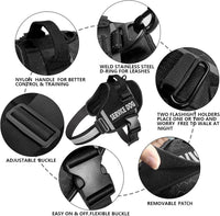 JSXD Dog Harness,No-Pull Service Dog Harness with Handle Adjustable Outdoor Pet Dog Vest 3M - XXL / Black - image 2