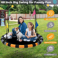 HeyZoo black 40 inch saucer swing with 360 degree swivel for backyard - view 8