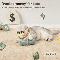 Potaroma Cat Toys US-Dollar Catnip Crinkly Sound Toy, Mesh Fabric for Teeth Cleaning, Interactive Kicker Toys for Indoor Kitten Exercise 6.0 Inches for All Breeds
