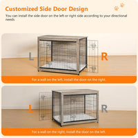 27" Dog Crate Furniture, Dog Kennel Indoor - Greige / 38.5"L x 25.6"W x 26.8"H - image 3