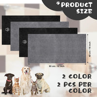 Chumia 4 Pcs Dog Towels for Drying - 16 x 32 Inch / Gray, Black - image 2
